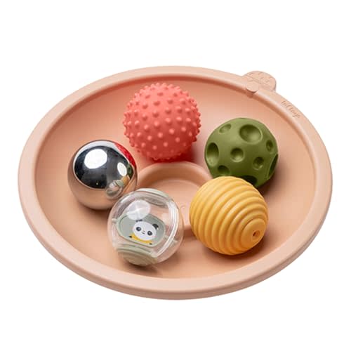 Taf Toys Tummy Time Play Tray with 5 Sensory Balls for Babies 3-6 Months - Interactive Baby Ball Toy - Enhances Motor Skills, Hand-Eye Coordination - Fun Toddler Ball Toys for Toddlers 1-3