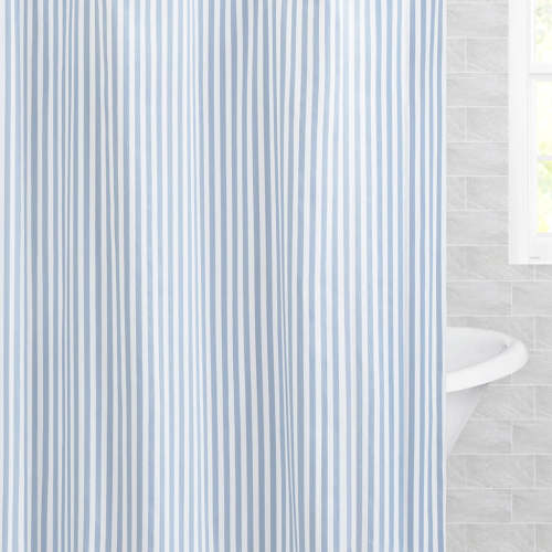 The French Blue Lines Shower Curtain