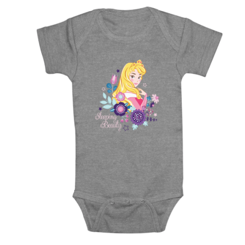 Infant's Sleeping Beauty Aurora Floral Portrait Bodysuit