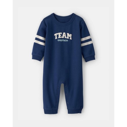 Baby Team Captain' French Terry Jumpsuit - Navy Blue | Carter's