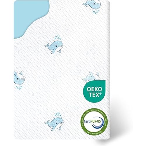 Pack and Play Mattress, 38"x26"x3" Soft & Firm Memory Foam Pack N Play Mattresses, 3 Inch Thick Baby Memory Foam Mattress for Pack and Play with Removable Cover