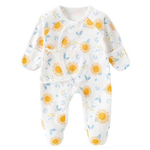 RFQWOVSR Baby Footed Sleepsuit with Mitten Cuffs for 0-6 Months