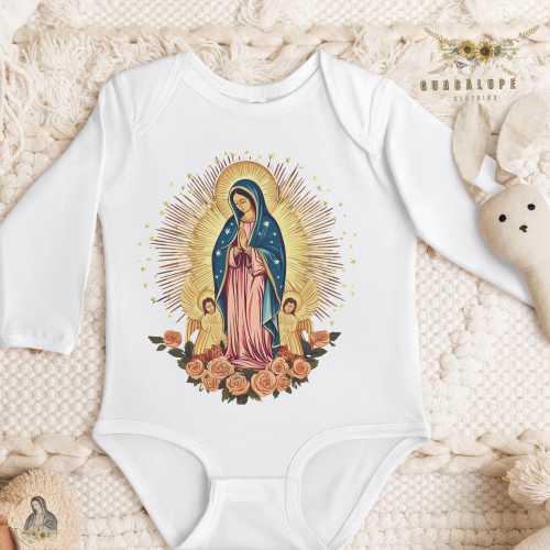 Guadalupe Baby Bodysuit: Catholic Newborn Outfit, Baptism Gift