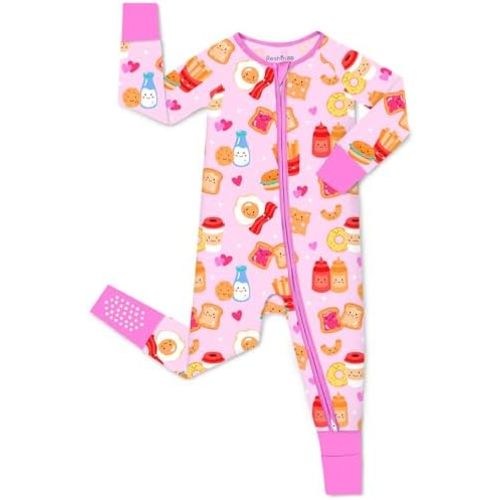 Viscose Derived from Bamboo Baby Footie Pajamas Convertible Newborn Sleeper for Baby Girl Zipper Onesie 0-24M