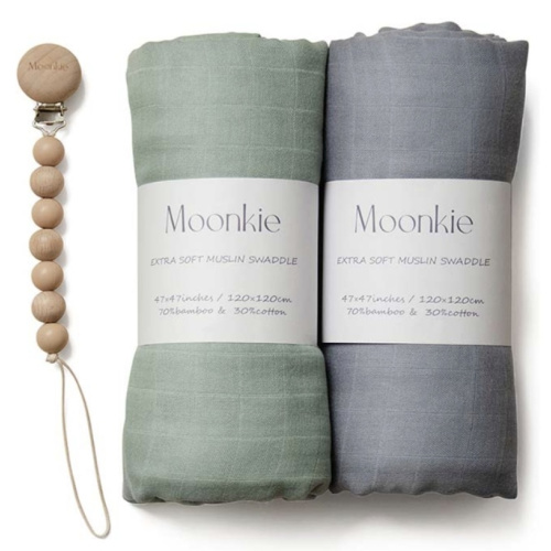 Muslin Swaddle Blanket (Light Sea Green/Tradewinds)
