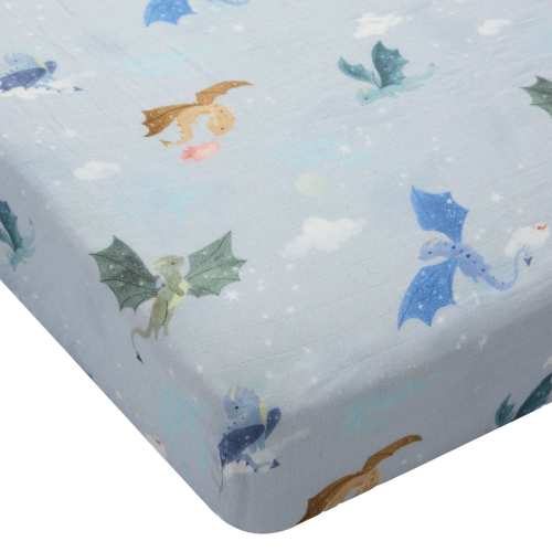 Drap Contour pour Lit de Bébé - Mousseline Bambou Dragons – CLÉMENT