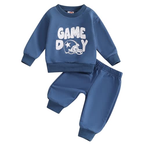 ZyHwShine Toddler Baby Boy Football Outfit On Sundays We Watch Football with Daddy Sweatshirt Top Pants Infant Fall Clothes