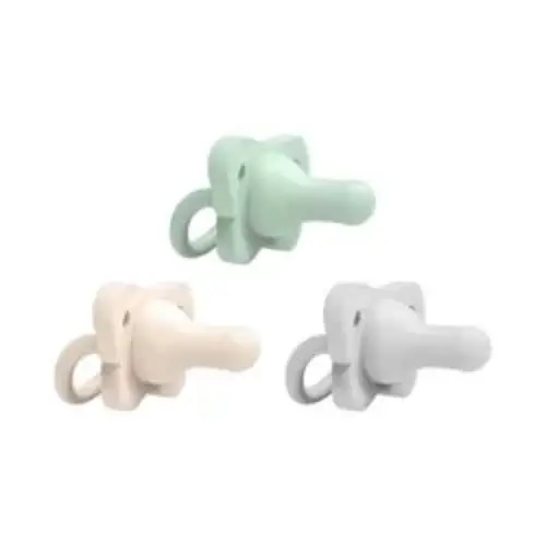 Dr. Brown's HappyPaci One-Piece 100% Silicone Pacifier - 0-6 Months - 3pk - Cool Gray/Green/Ecru: BPA-Free | Shipt
