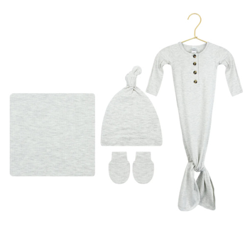 Stevie Ribbed Newborn Hat Bundle (Gown)