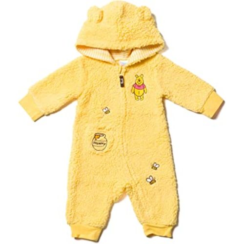Disney Winnie the Pooh Mickey Mouse Tigger Pluto Baby Zip Up Coverall Newborn to Toddler