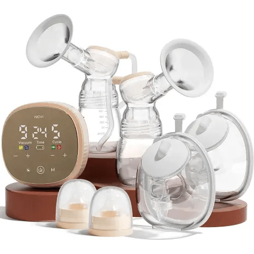 NCVI 2-in-1 Electric Breast Pump with Wearable Cups 8132, Spa-Like Comfort with VibeRelief Massage Micro-Vibration, Hospital-Grade Suction, Pain Relief & Fully Customizable Portable Breastfeeding Pump