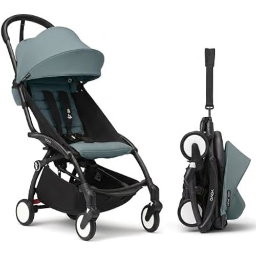 Stokke YOYO3 Travel Stroller from 6 Months, Easy Fold, Black/Aqua