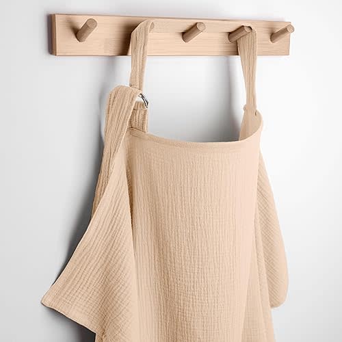 Comfy Cubs Muslin Nursing Cover, Pack of 1, 100% Muslin Breastfeeding Cover - Soft & Breathable Baby Nursing Scarf with Adjustable Neck Strap - Portable, Lightweight & Privacy Coverage - Cream