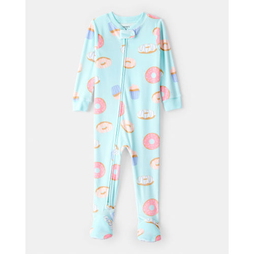 Baby Girl Donuts DreamPlush Long-Sleeve Snug Fit 1-Piece Pajamas - Blue - Carter's | Carter's