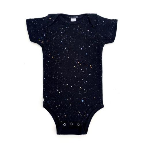 Space Baby Onesie Black Cotton: Hand-painted Metallic Stars Bodysuit - Etsy
