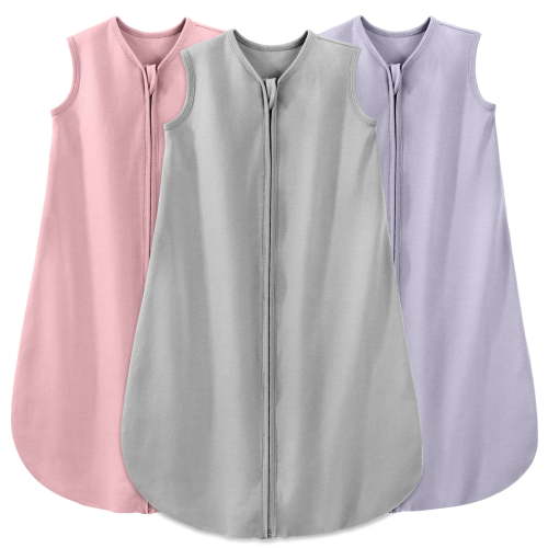 Yoofoss Baby Sleep Sack 6-12 Months Wearable Blanket for Babies 100% Organic Cotton 2-Way Zipper TOG 0.5 Toddler Sleeping Sack 3 Pack, Sleep Sacks