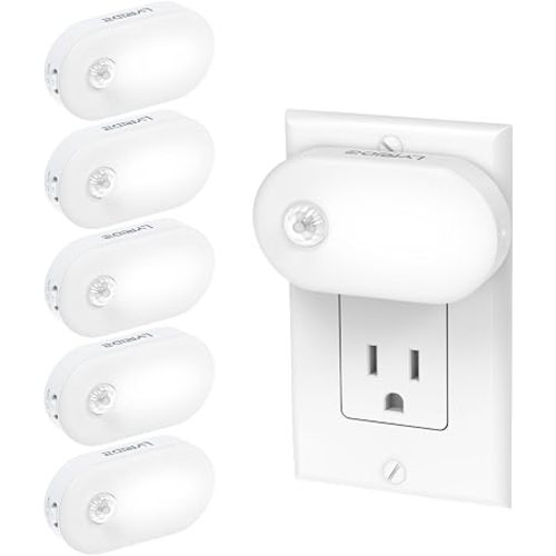 Lyridz 120 Lumens Ultra Bright Plug-in Motion Sensor Night Light, 6-Pack