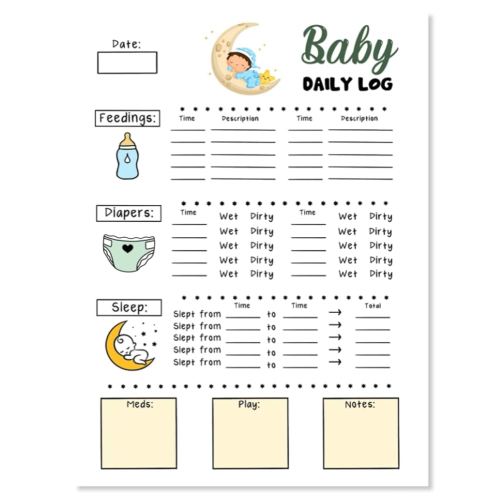 Baby's Daily Log Book For Newborns: Newborn Baby Log Tracker Journal Book, first 100 days baby logbook, Baby's Eat, Sleep and Poop Journal, Infant ... Breastfeeding Record Tracking Chart 100 Sheet