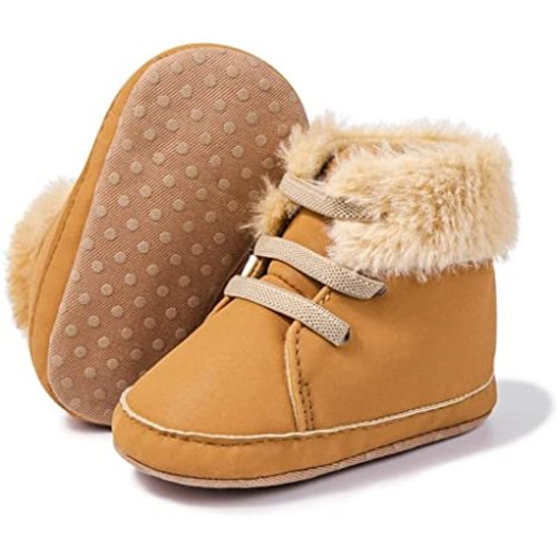 Meckior Toddler Baby Boys Girls High Tops Ankle Sneakers Soft Anti-Slip Sole PU Leather Moccasins Infant Newborn Prewalker First Walking Crib Shoes