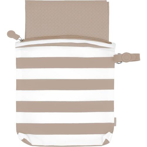 Ubbi On-The-Go Changing Baby Mat with Carrying Bag, Soft and Comfortable Diaper Bag Accessory Must Have for Newborns, Easy to Clean, Portable Changing Pad, Taupe