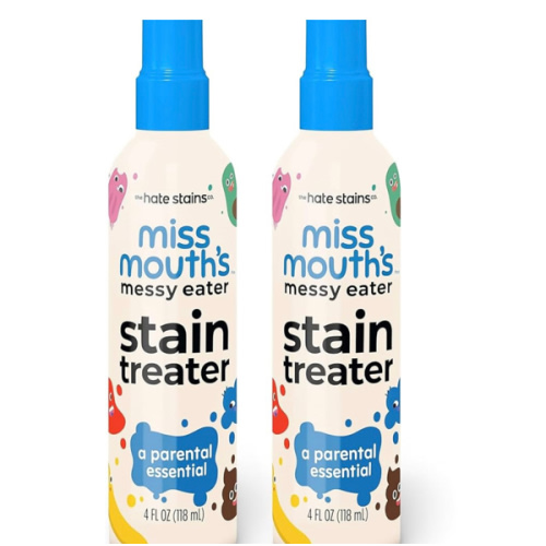 Miss Mouth's Messy Eater Stain Treater Spray - 4oz 2 Pack Stain Remover - Newborn & Baby Essentials - No Dry Cleaning Food, Grease, Coffee Off Laundry, Underwear, Fabric