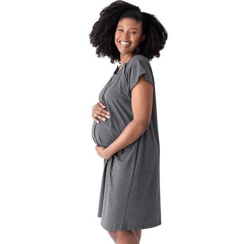 Kindred Bravely Labor and Delivery Gown, 3 in 1 Hospital Gowns for Women Labor Delivery (Grey Heather, S-M-L)