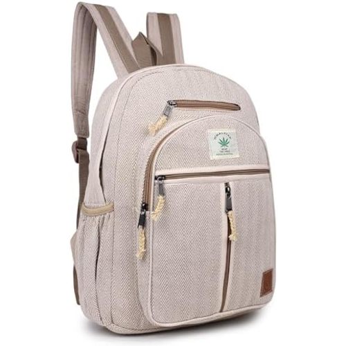 Natural Handmade Large Multi Pocket Hemp Nepal Backpack