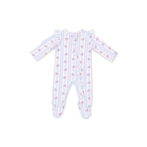 Kids' Anna Floral Stripe Ruffle Footie