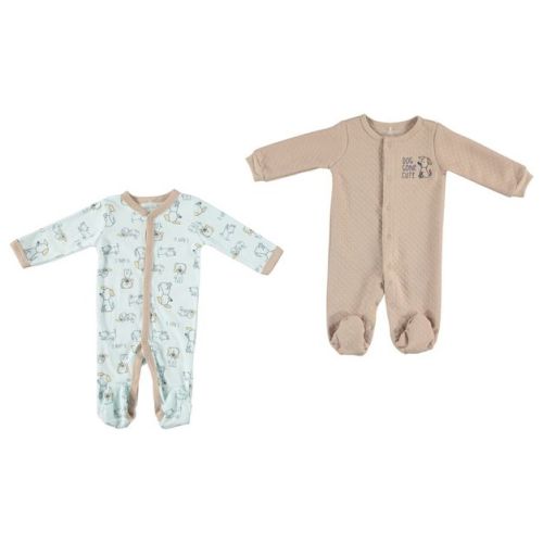 Baby Gear Gender Neutral Baby Clothes Footed Pajama Set for Sleep and Play 2 Pack Dogs Size Brown Puppy6-9M