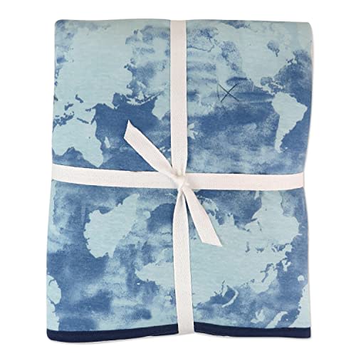 HonestBaby Reversible Baby Blanket 100% Organic Cotton for Infant Boys, Girls, Blue, One Size