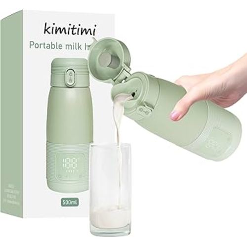 Portable Bottle Warmer for Travel - Super Fast Charging & 5-Min Heating for Breast Milk, Formula & Water, 17oz Large Capacity, Long Battery Life, Perfect for Car/Airplane, Fits Most Bottles