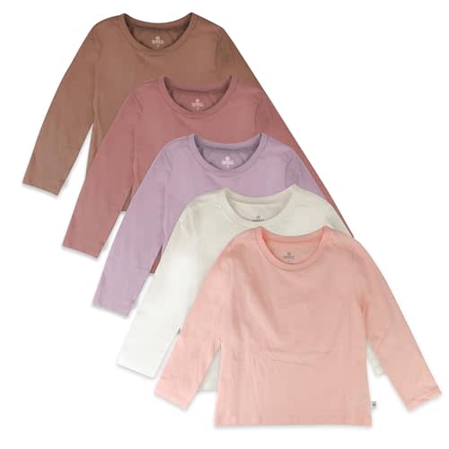 HonestBaby Multipack Long Sleeve T-shirts Tee 100% Organic Cotton Baby, Toddler, Kids, Boys, Girls