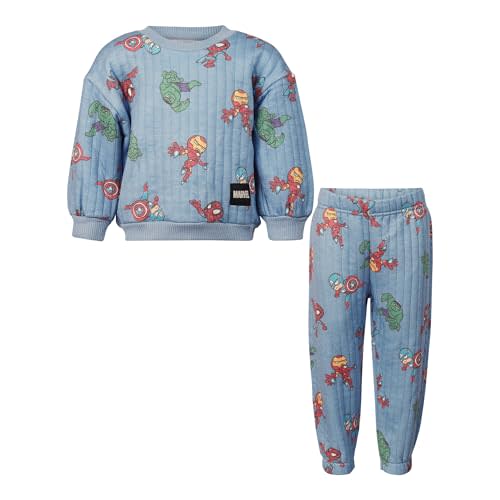 Magic Threadz Disney Clothes Baby Boys Quilted Fleece Outfit Set Mickey, Stitch, Pooh, Toy Story, Marvel & StarWars (12M-24M)