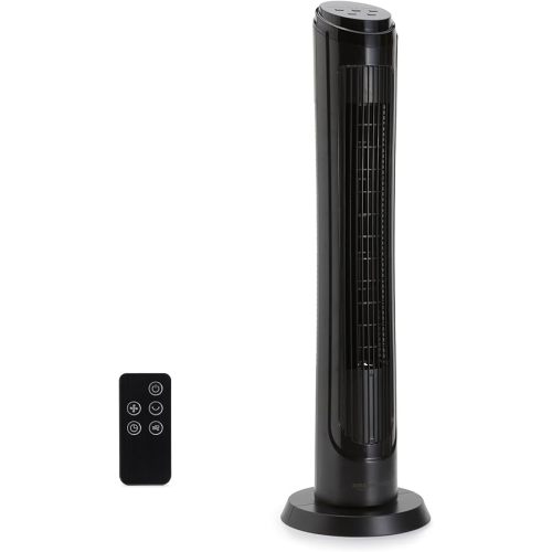 Amazon Basics 40" 70-Degree Oscillating Digital Tower Fan with Powerful Airflow for Bedroom, Living Room, Office, 4 Speeds, 3 Modes, 15-Hour Timer, Remote Control, 50W, Black