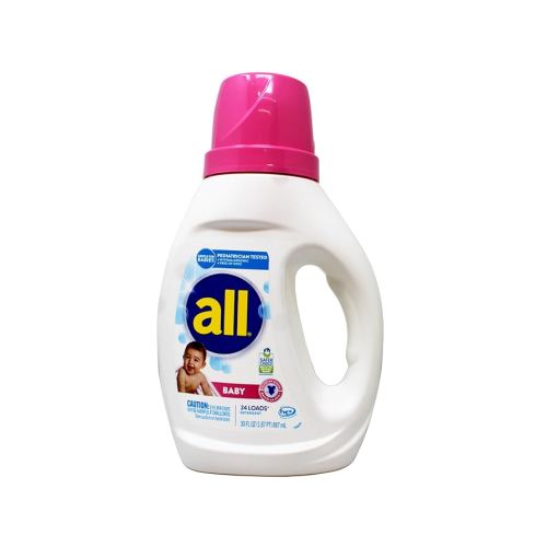 All Liquid Laundry Detergent, Gentle for Baby, 24 Loads, 30 FL OZ