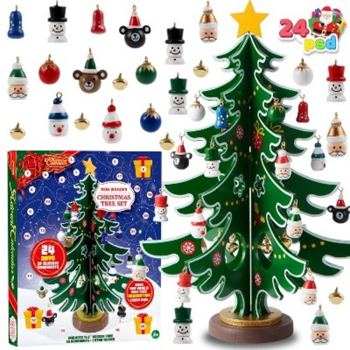 Joyfy 2025 Christmas Advent Calendar – 24 Days of Ornaments for Tree Decorating Fun!