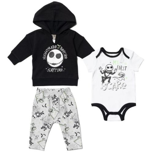 Disney Classics Mickey Mouse Winnie the Pooh Baby Hoodie Bodysuit and Pants 3 Piece Outfit Set Newborn to Infant