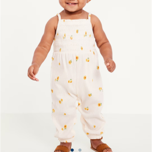 Printed Sleeveless Smocked Jumpsuit for Baby | Old Navy
