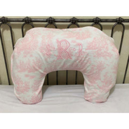 Pink Toile Nursing Pillow Cover, Baby Girl Nursing Pillow Cover with Monogram - Just Baby Designs