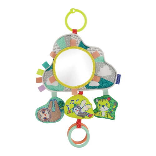 Infantino Musical Mirror Animal Pal, Hanging Style Linking Baby Toy, 0-12 Months, Multicolor