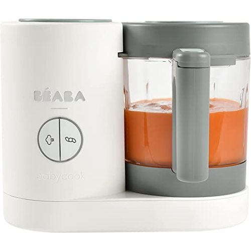 BEABA Babycook NEO Baby Food Maker, Borosilicate Glass & Stainless Steel, 42 oz. Capacity for Multi-Stage Use, Inventor & Global Leader of Baby Food Processors, Trusted for over 35 years, Cloud