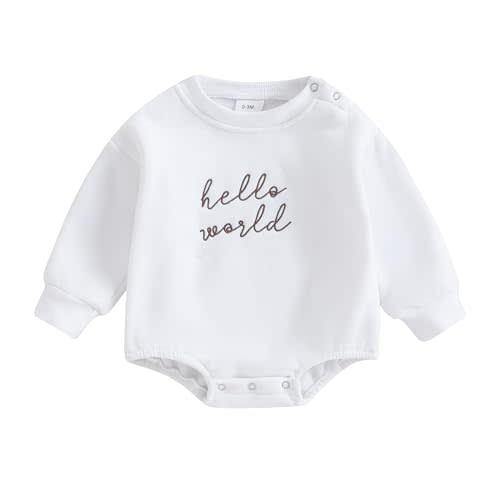 VISGOGO Newborn Infant Baby Boy Girls Oversized Romper Little Dude Sweater Onesie Coming Home Outfit Neutral Clothes