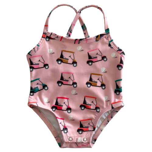 Pink Golf Cart / Marina Swimsuit / UPF 50+