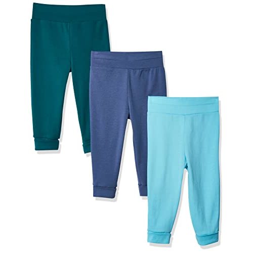 Hanes unisex-baby Hanes Baby Pants, Flexy Soft Knit Pull-on Sweatpants, Stretch Joggers for Babies & Toddlers, 3-pack
