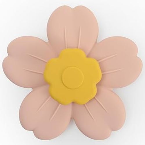 Suction Spinning Toy, Silicone Toddler Sensory Toys for Bath Toys Birthday Gift (Mustard&Blush)