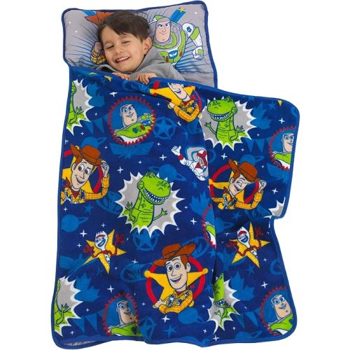 Disney Toy Story 4 - Toys in Action Toddler Nap Mat, Blue, Green, Yellow, Grey