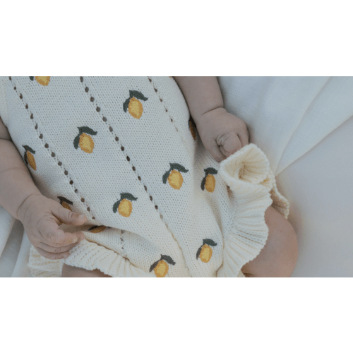 Knit Ruffle Romper | Lemon
