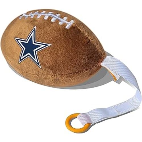 Dallas Cowboys Plush Football Pacifier Holder by Smilo - Officially Licensed NFL Soother Holder - Soft Plush Toy and Dummy Holder - Fits Any Pacifier - Stroller Accessory & Newborn Essential