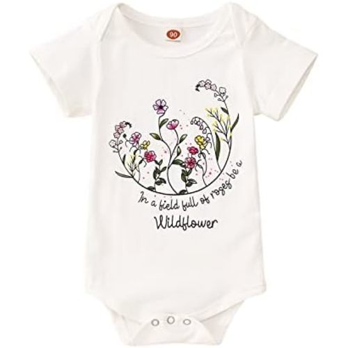 Ritatte Newborn Baby Girl Wildflower Onesie Infant Little Wildflower Bodysuit Romper Funny Flower Summer One-Piece Clothes