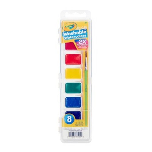 Crayola 8ct Kids Watercolor Paints with Brush